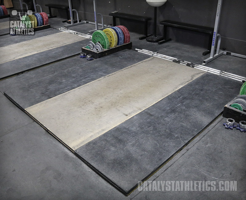 4' x 8' Heavy-Duty Rubber Deadlift Mat, Olympic Weightlifting