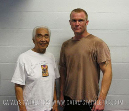 Our good buddy Mike with Tommy Kono - Olympic Weightlifting, strength, conditioning, fitness, nutrition - Catalyst Athletics 