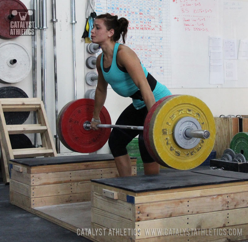 Jessica block snatch pull - Olympic Weightlifting, strength, conditioning, fitness, nutrition - Catalyst Athletics 