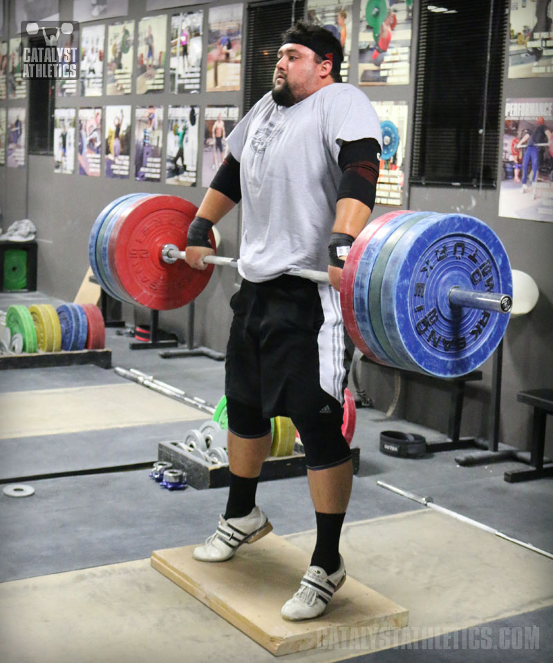 Brian Clean Pull on Riser - Olympic Weightlifting, strength, conditioning, fitness, nutrition - Catalyst Athletics 