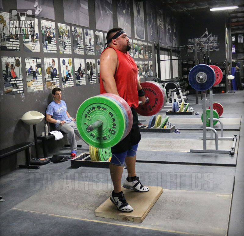 Brian Clean Pull on Riser - Olympic Weightlifting, strength, conditioning, fitness, nutrition - Catalyst Athletics 