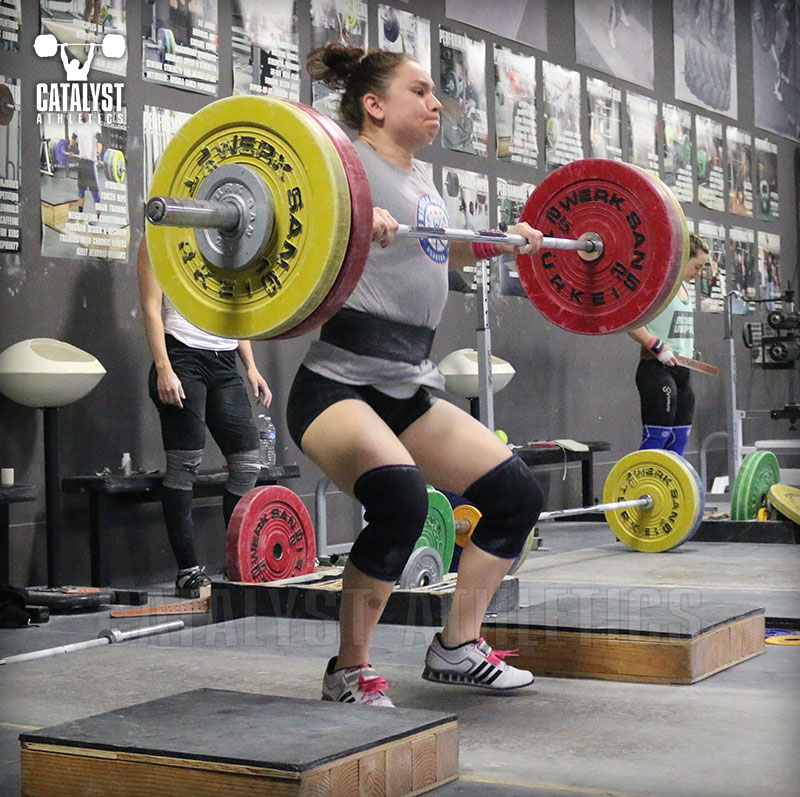 Alyssa block clean - Olympic Weightlifting, strength, conditioning, fitness, nutrition - Catalyst Athletics 