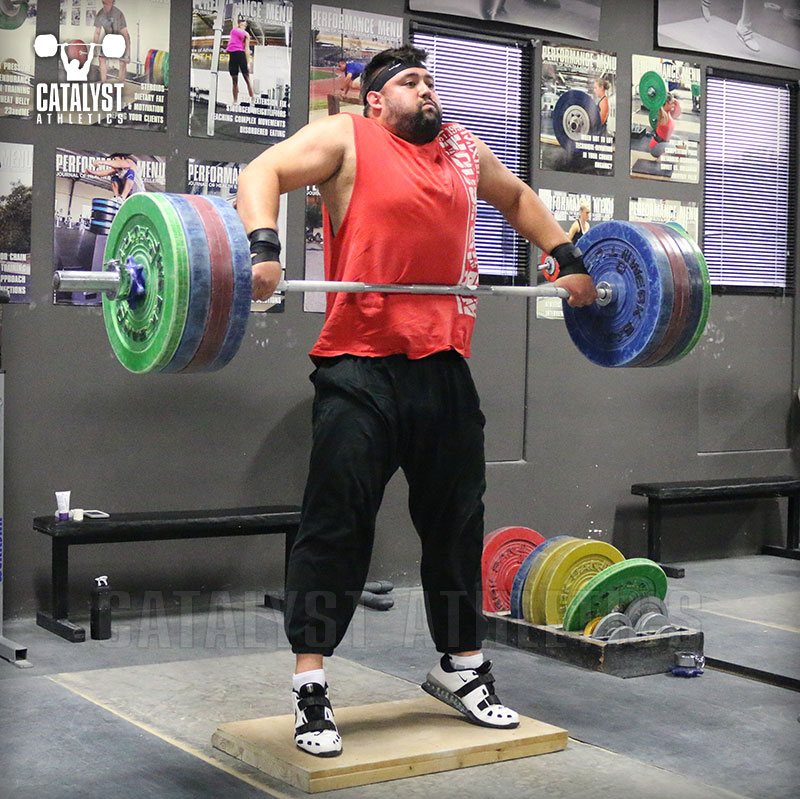 Brian snatch high-pull on riser - Olympic Weightlifting, strength, conditioning, fitness, nutrition - Catalyst Athletics 