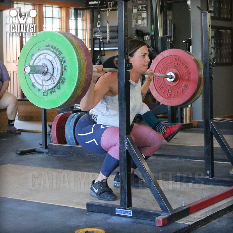 Michelle back squat - Olympic Weightlifting, strength, conditioning, fitness, nutrition - Catalyst Athletics 